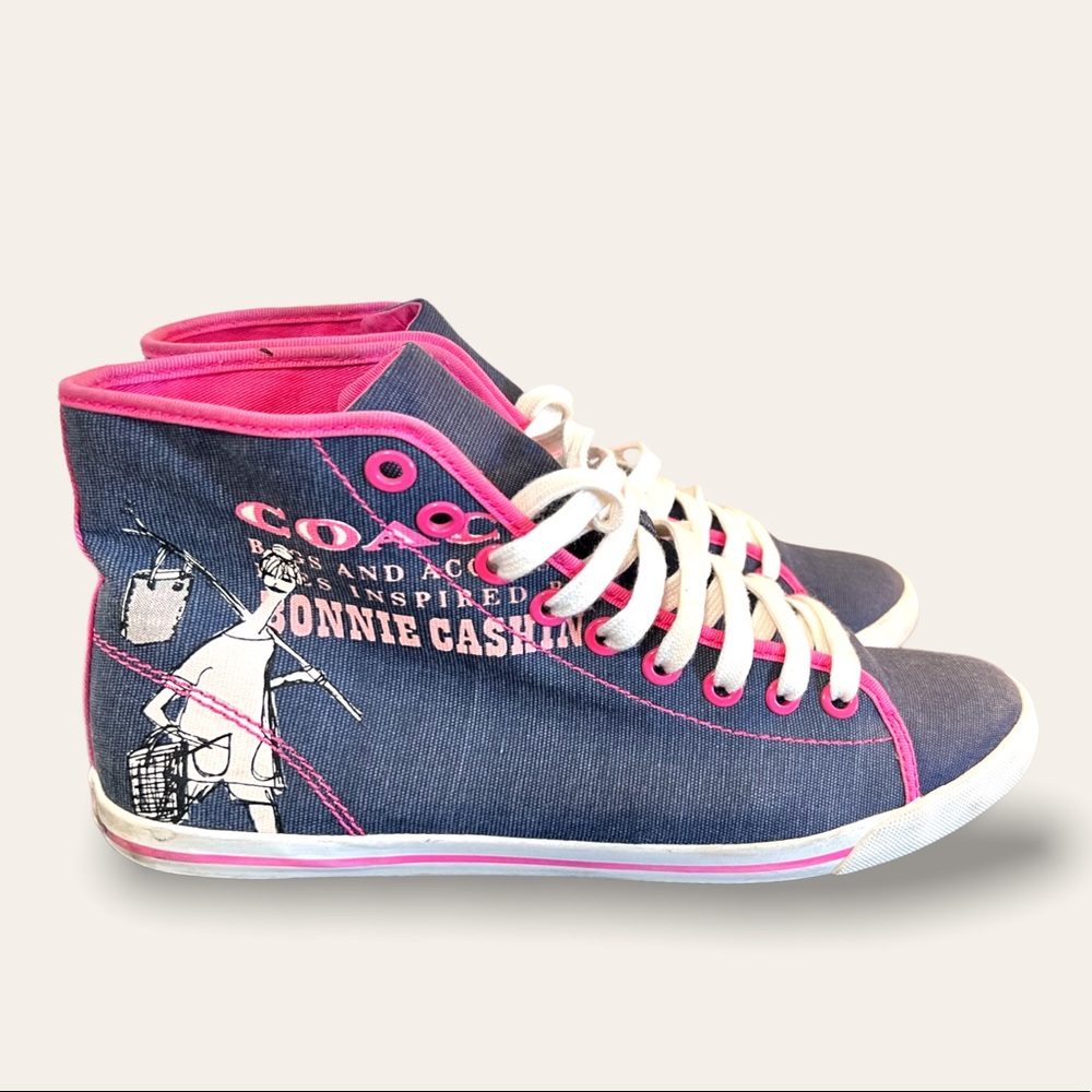 Coach Womens Tennis Shoe 8 Pink/Blue